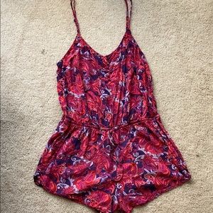 Cinched waist paisley patterned romper